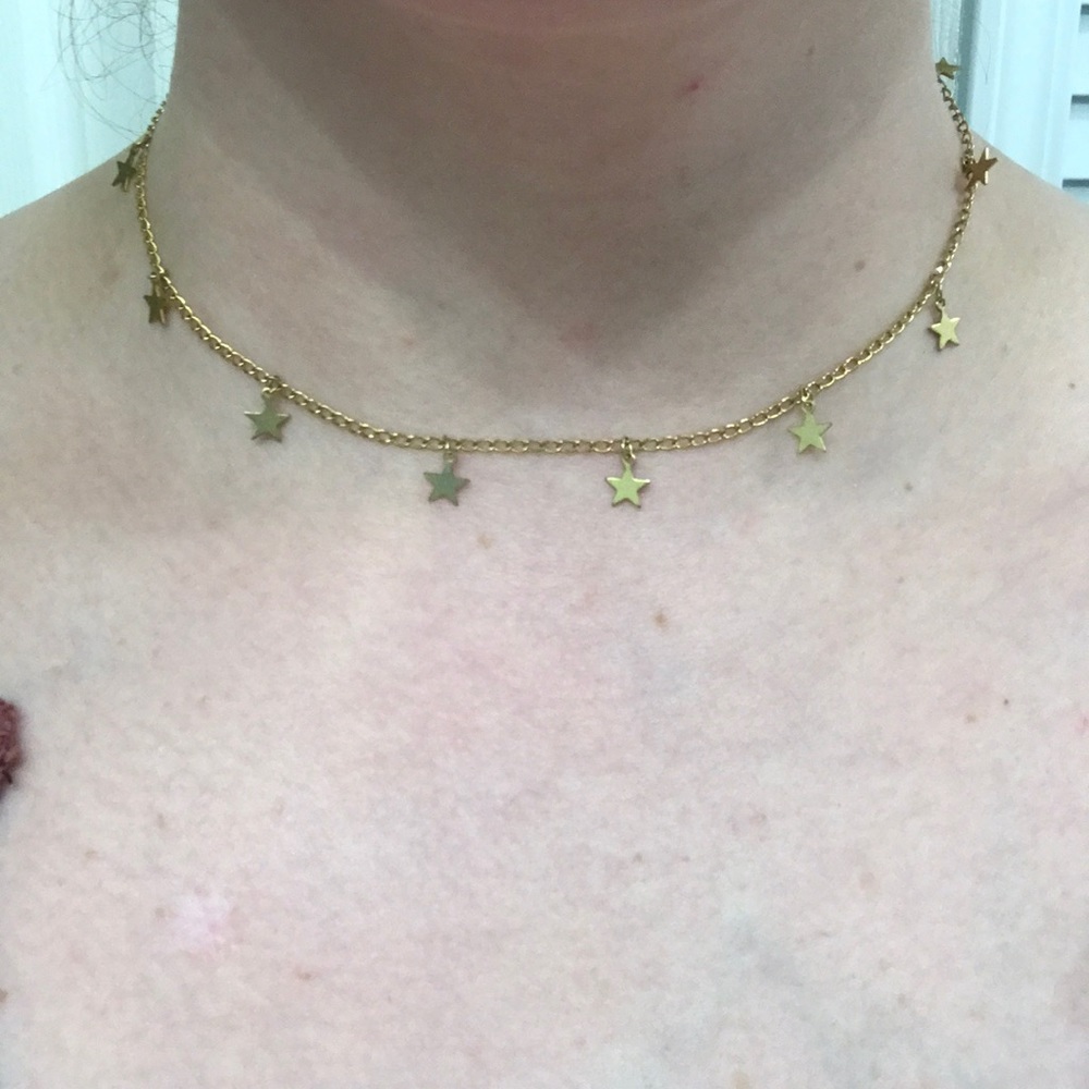 Gold plated star choker